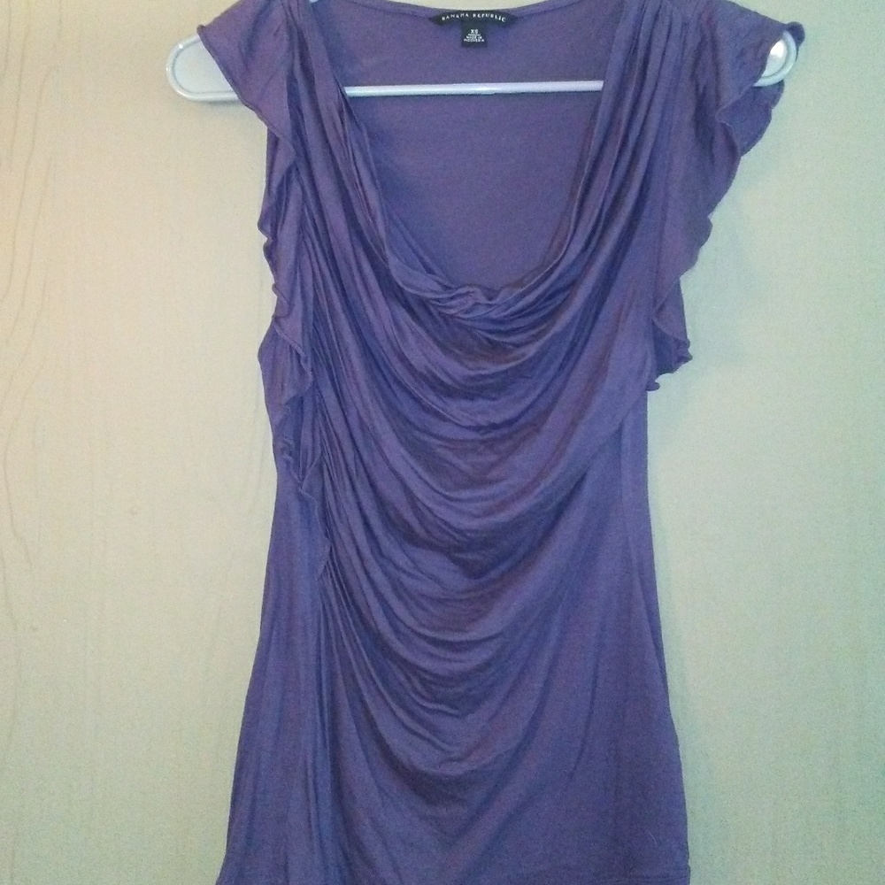 Purple Banana Republic Embellished Blouse